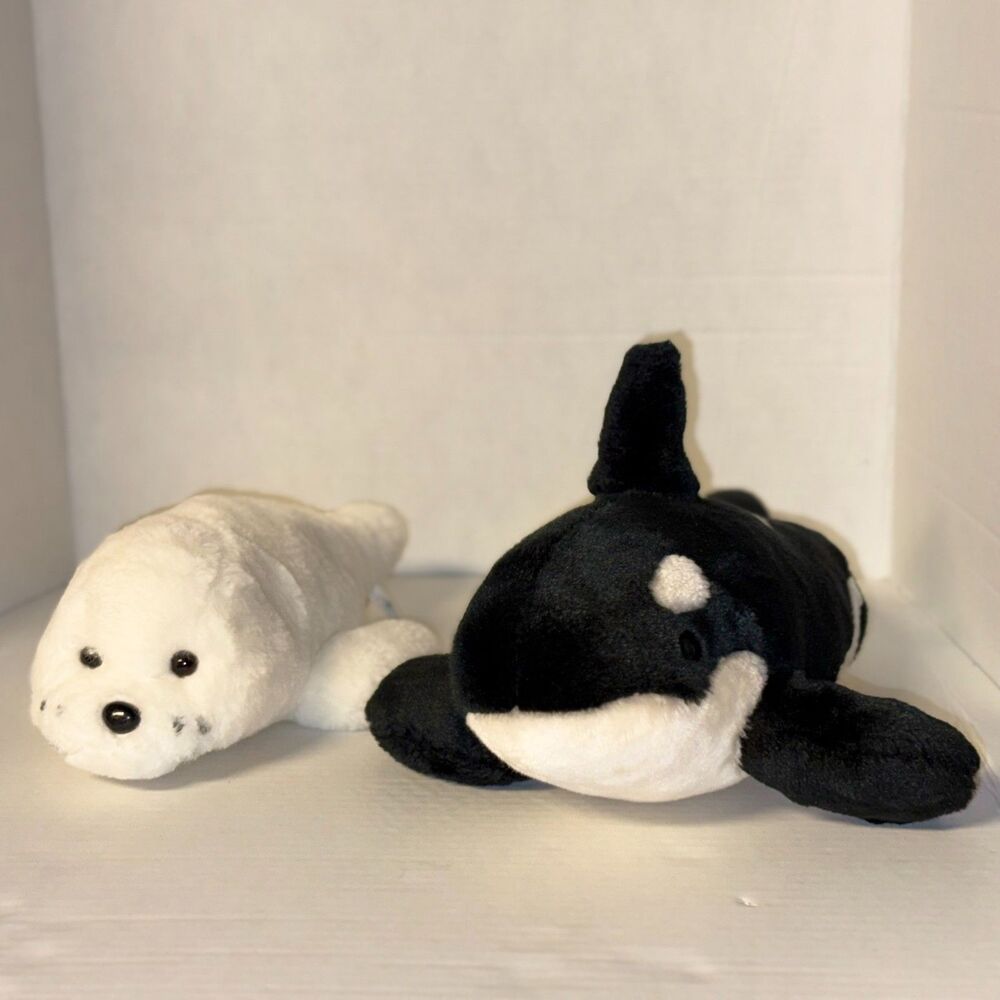 Vintage Sea World Shamu whale& Seal plush Bundle13 in